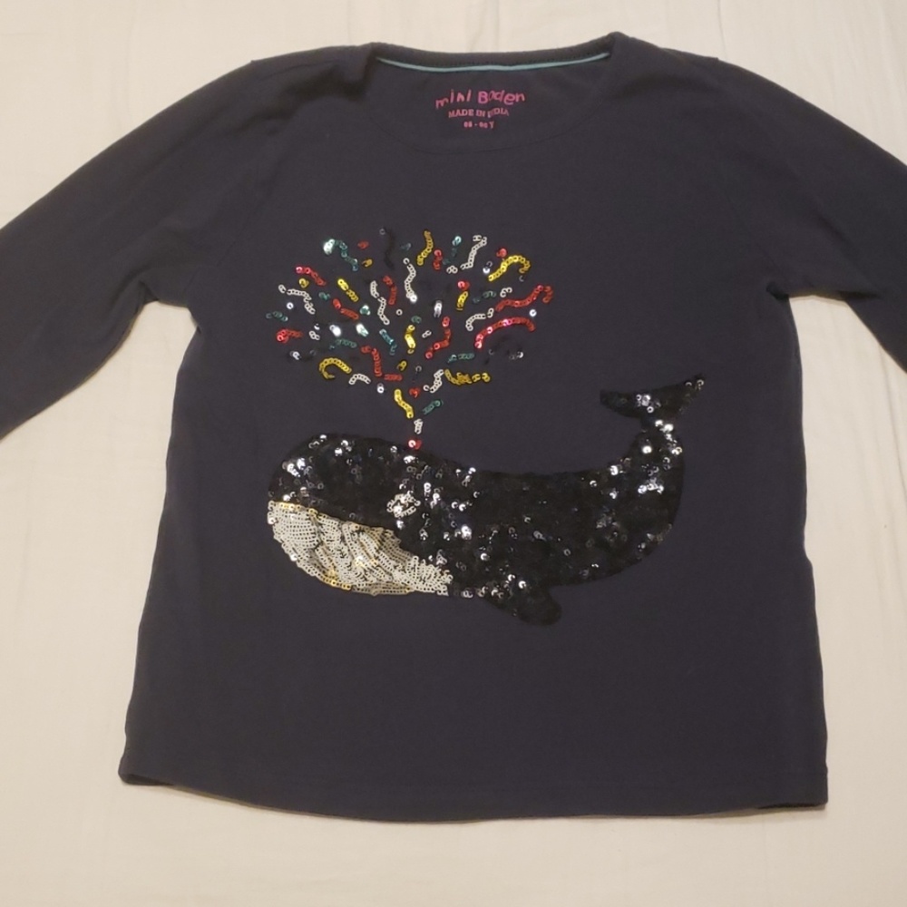 Mini Boden long sleeve sequin shirt